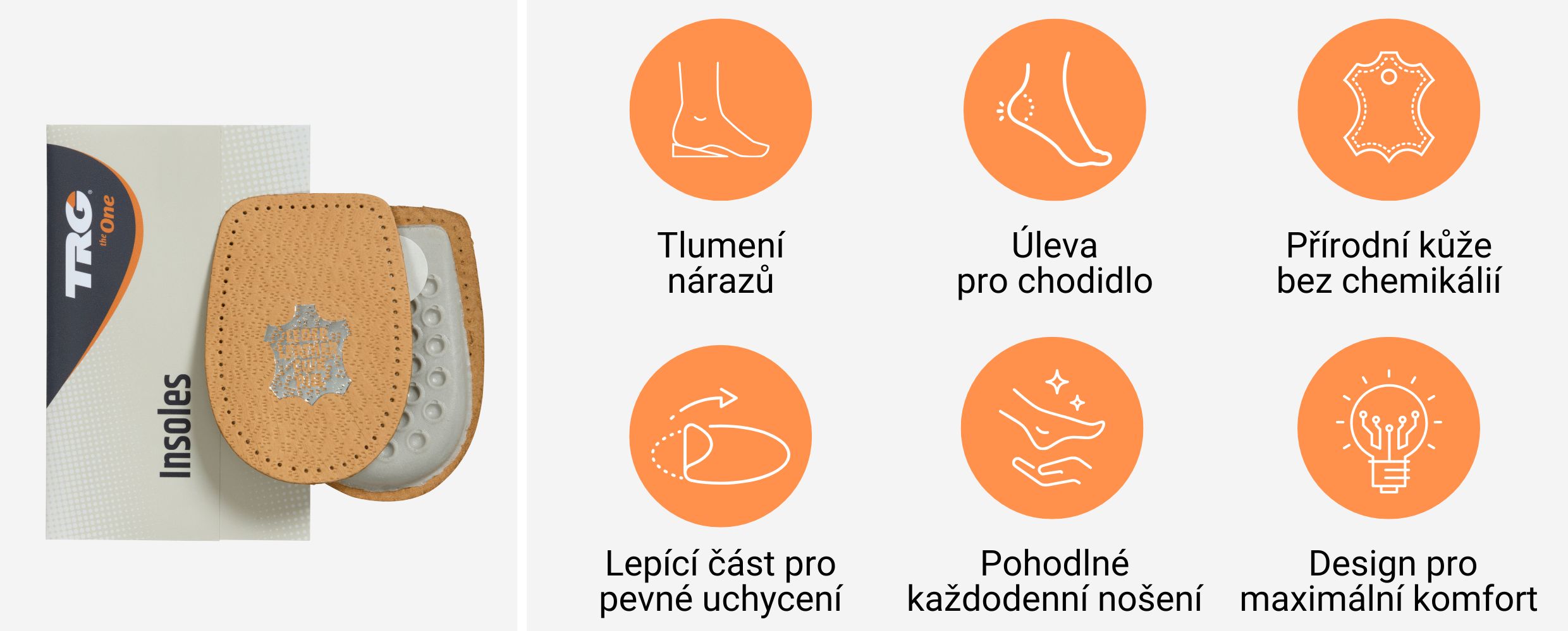 Kožené Podpatěnky do bot Leather Heel Cushion TRG vlastnosti